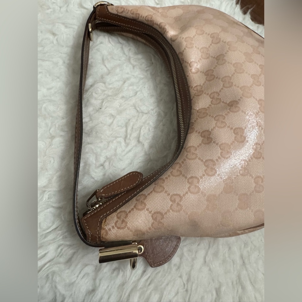 GUCCI PINK GG CRYSTAL CANVAS HOBO BAG - Picture 17 of 17